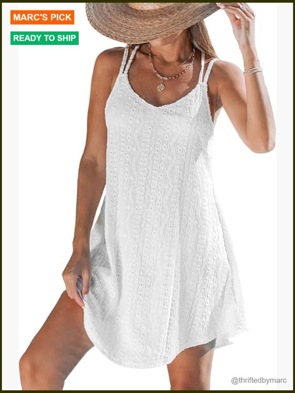 Spaghetti Strap Hollow Out Swimsuit Cover Up Dress